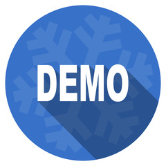 Poster - demo blue flat design christmas winter web icon with snowflake