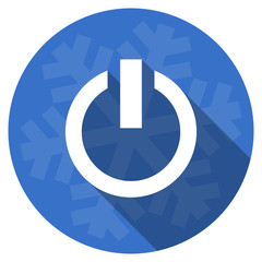 Fototapete - power blue flat design christmas winter web icon with snowflake