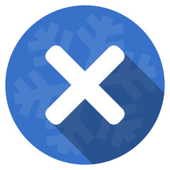 Poster - cancel blue flat design christmas winter web icon with snowflake
