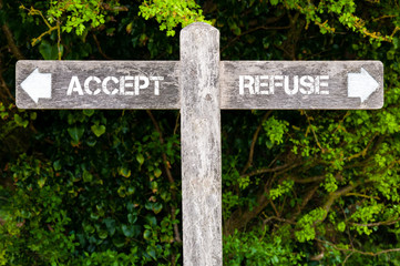 ACCEPT versus REFUSE directional signs