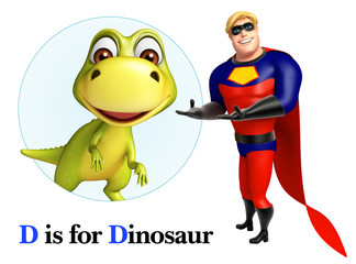 Poster - Super hero pointing Dinosaur