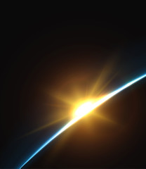 Wall Mural - planet earth sunrise