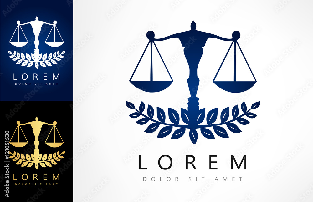 Scale of justice logo Stock Vector | Adobe Stock