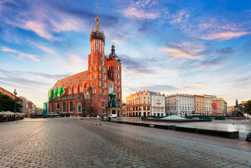 Wall Mural - Rynek Glowny - The main square of Krakow in Poland