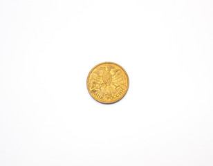 old coin on a white background