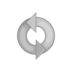 Poster - Refresh icon in black monochrome style on a white background vector illustration