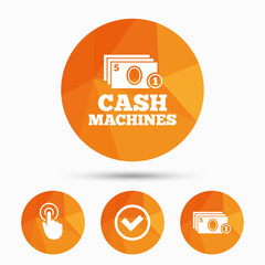 Poster - ATM cash machine withdrawal icons.