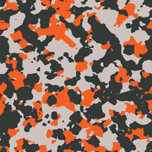 Seamless Black Gray And Orange Modern Fashion Camouflage Pattern Vector