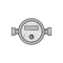 Poster - Water meter icon in black monochrome style isolated on white background. Measurement symbol vector illustration