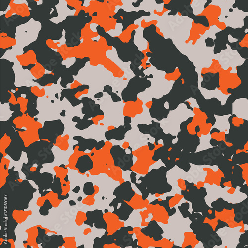 Fotomural Seamless black gray and orange modern fashion camouflage pattern vector