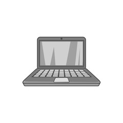 Poster - Laptop icon in black monochrome style isolated on white background. Device symbol vector illustration