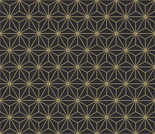 Seamless Antique Palette Vintage Japanese Asanoha Isometric Pattern Vector