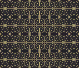 Wall Mural - seamless antique palette vintage japanese asanoha isometric pattern vector