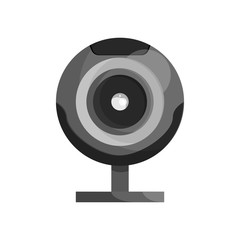Poster - Webcam icon in black monochrome style isolated on white background. Video symbol vector illustration