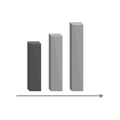 Poster - Chart icon in black monochrome style isolated on white background vector illustration