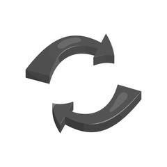 Poster - Rotation arrows circle icon in black monochrome style isolated on white background vector illustration