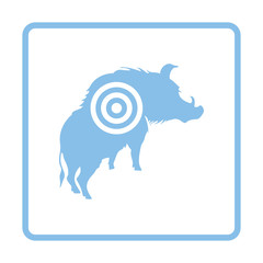 Wall Mural - Boar silhouette with target icon