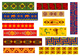 Wall Mural - Ethnic african patterns with tribal ornaments