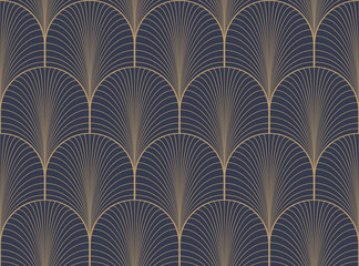 vintage tan blue and brown seamless art deco wallpaper pattern vector