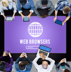 Sticker - Web Browser Internet Net Technology Concept