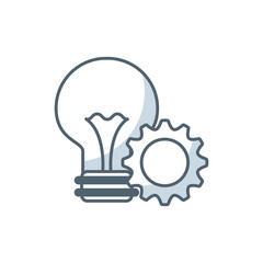 bulb light with business icon vector illustration design