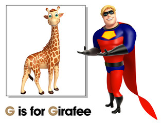 Poster - Super hero pointing Girafee