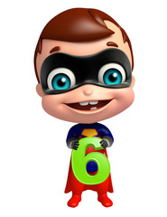 Poster - cute superbaby with 6 Digit