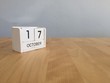 © kanmanatth - October 17th.October 17 white wooden calendar on vintage wood ab
