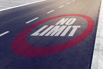 Wall Mural - No limit sign on highway