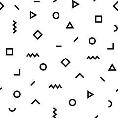 Poster - Hipster memphis pattern with geometric shapes