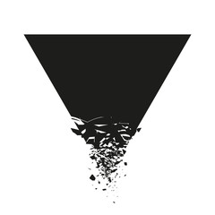 Aufkleber - Black triangle with debris isolated on white background. Abstract black explosion. Geometric background. Vector