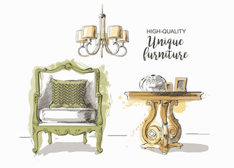 hand drawn furniture