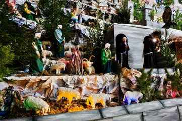 Very large christmas nativity crib