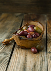 Sticker - Olives in a bowl with spices oregano