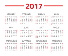 Calendar 2017 Year