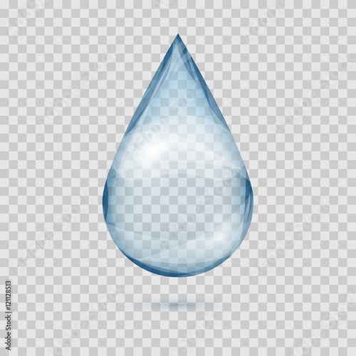 Fotomural Falling transparent water drop vector isolated