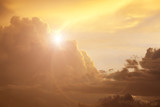 Fototapeta  - golden sunset with clouds