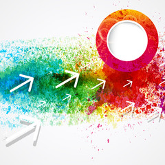 Wall Mural - abstract rainbow watercolor background with arrows