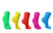 colored socks imitating steps