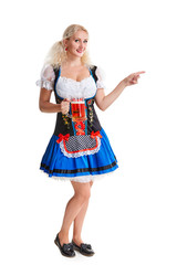 Wall Mural - Beautiful young blond girl of oktoberfest beer stein