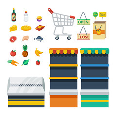 Canvas Print - Supermarket Decorative Icons Collection