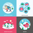 © Macrovector - Winter 4 Flat Icons Square Banner