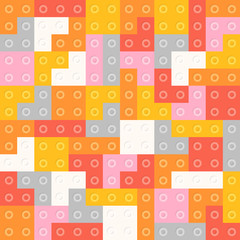 Poster - Color constructor blocks seamless pattern