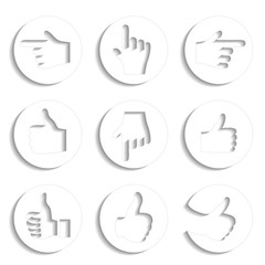 Poster - Vector set of hand gesture, button - best choice symbol, next, more sign