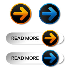 Poster - Vector read more buttons with arrow - labels on the white background