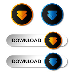 Poster - Vector download buttons with arrows - labels, stiskers on the white background