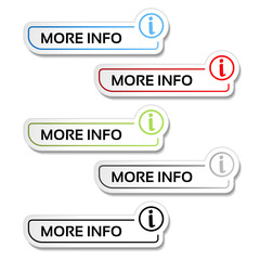 Poster - Vector more info buttons with symbol of i - labels, stickers on the white background