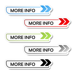 Poster - Vector more info buttons with arrows - labels on the white background