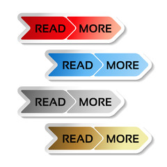 Poster - Vector read more buttons with arrows - labels on the white background