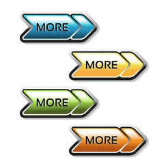 Poster - Vector read more buttons with arrows - labels on the white background